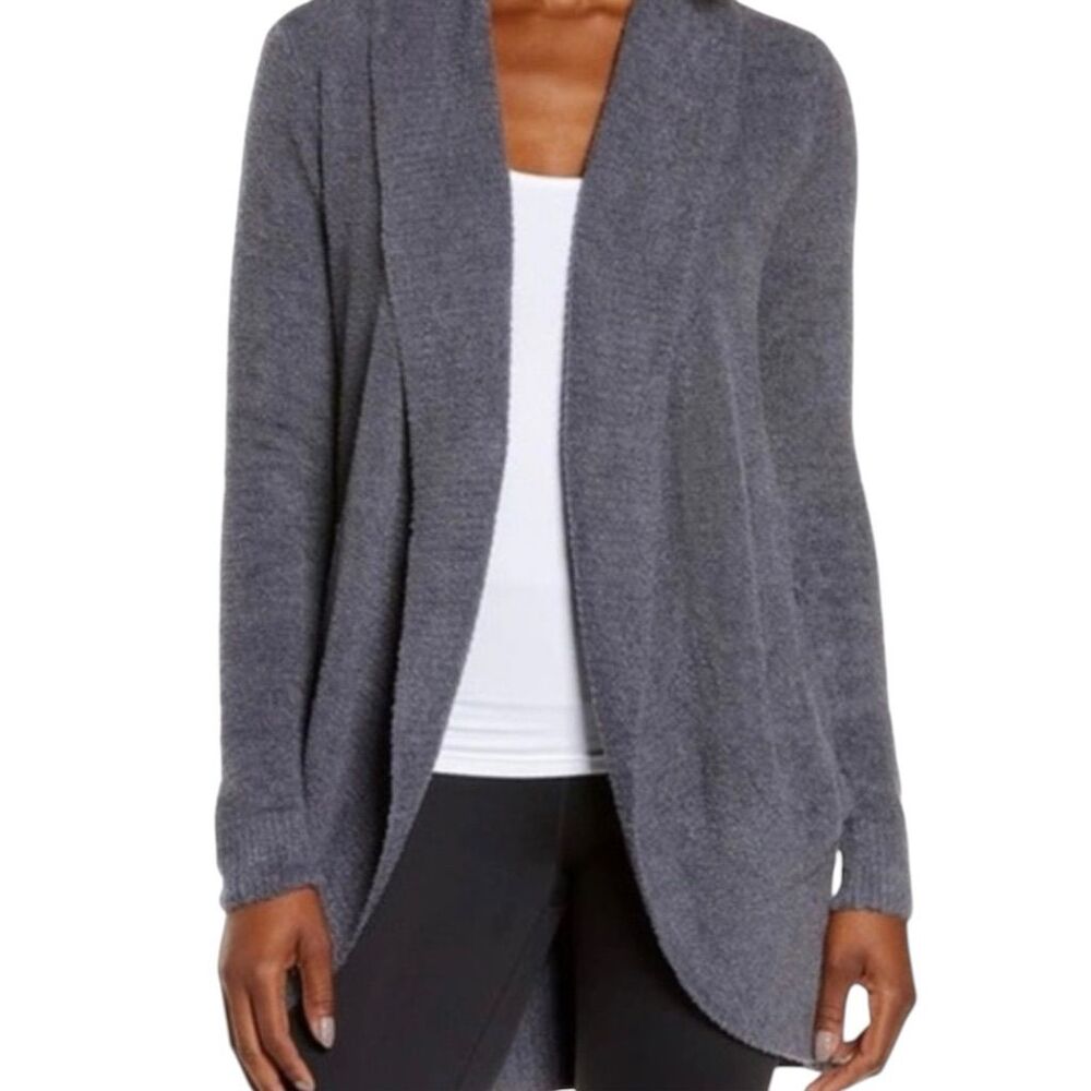 Barefoot Dreams Women's Cozy Chic Lite Gray Open Front Cardigan Sweater